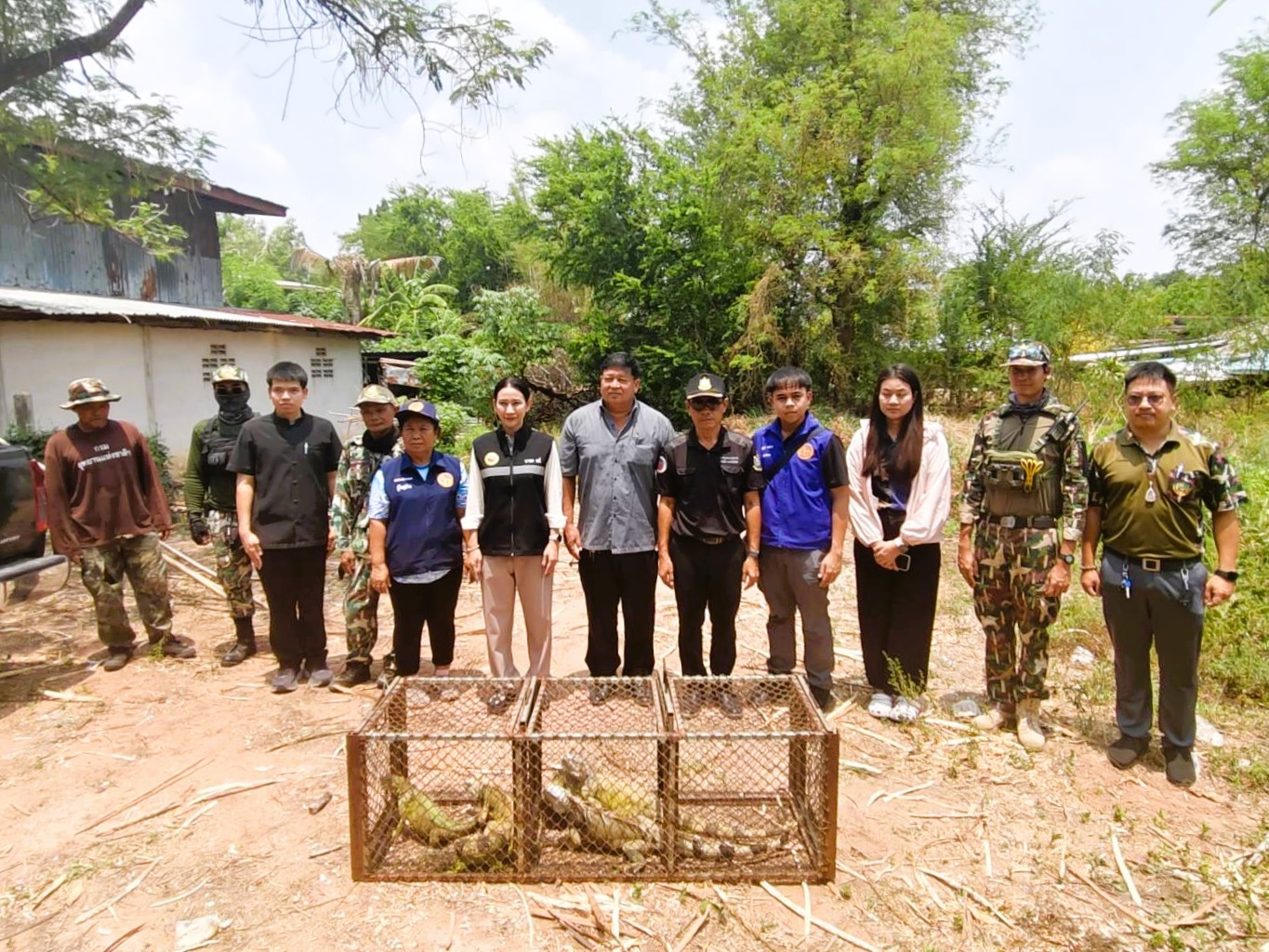 ผู้ว่าราชการจังหวัดลพบุรีสั่งการบูรณาการหน่วยงานที่เกี่ยวข้องลงพื้นที่แก้ไขปัญหากรณีมีประชาชนร้องเรียนผ่านสื่อออนไลน์ในเพจ &ldquo;แจ้งเหตุลพบุรี&rdquo; เรื่องอีกัวน่ารุกรานกินผักสวนครัวของประชาชน ม.8 ต.โคกสลุง อ.พัฒนานิคม จ.ลพบุรี